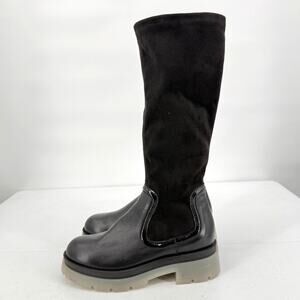 NEW AQUATALIA Drew Stretch Suede Tall Weatherproof Black Boots Size 7.5